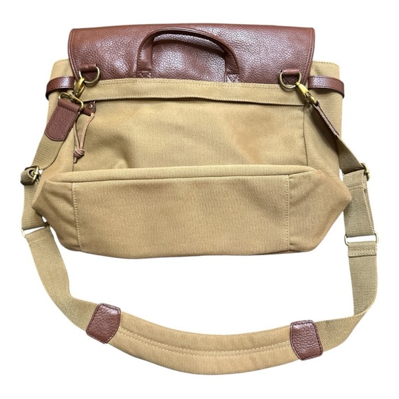 Vintage Woolrich  Brown Leather and Tan Canvas Messenger Bag - Picture 6 of 6
